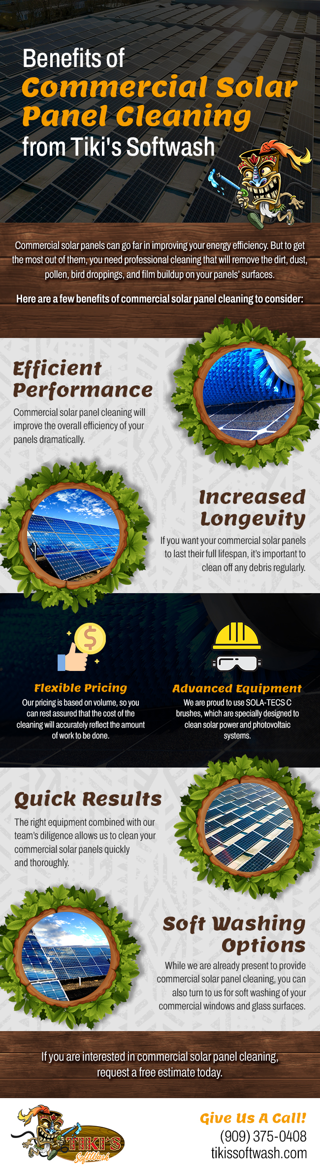 Benefits of Commercial Solar Panel Cleaning from Tiki's Softwash